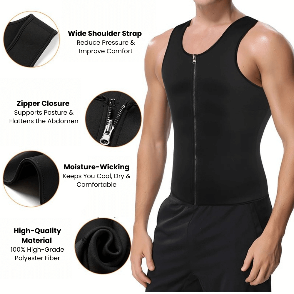 SweatMax: Men’s Sweat & Shape Sauna Compression Vest