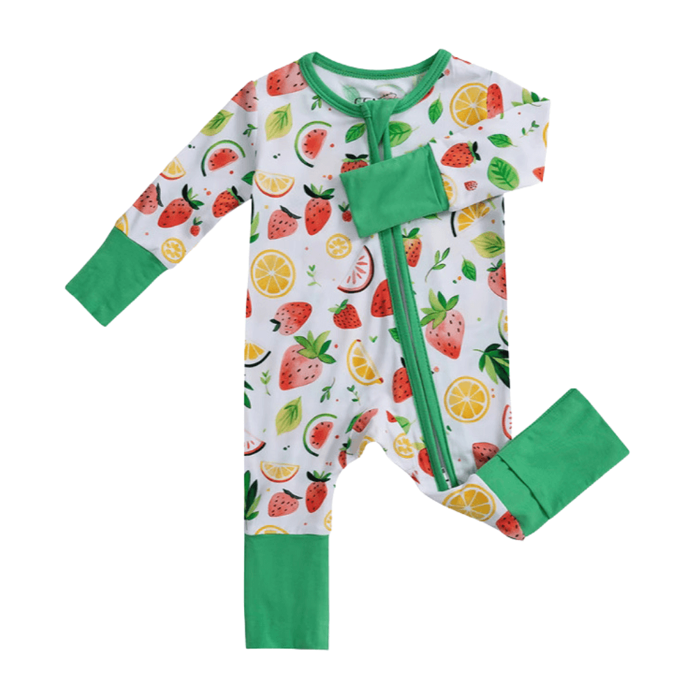 Cozy Baby Romper With Playful Print & Easy Zipper