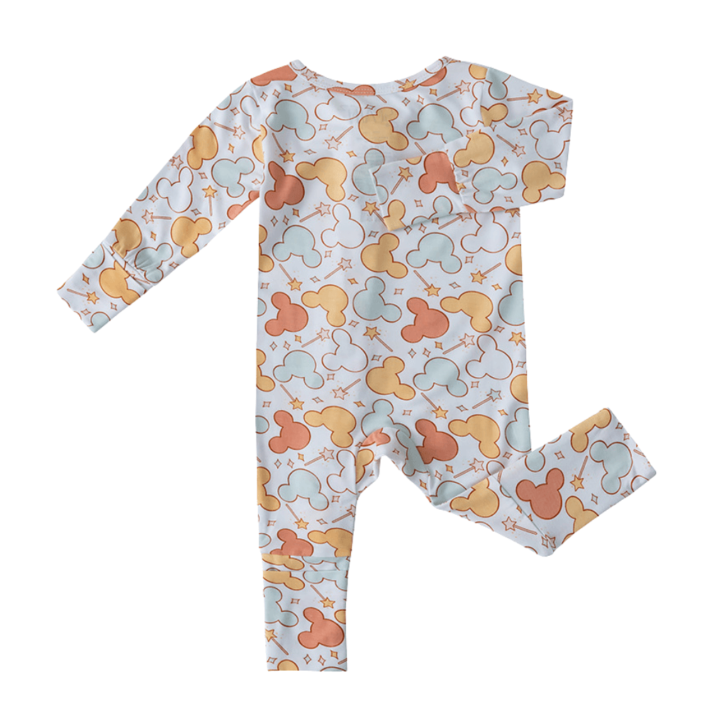 Colorful Mickey-Inspired Print Baby Romper