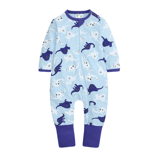 Cute Print Easy Zip Baby Romper