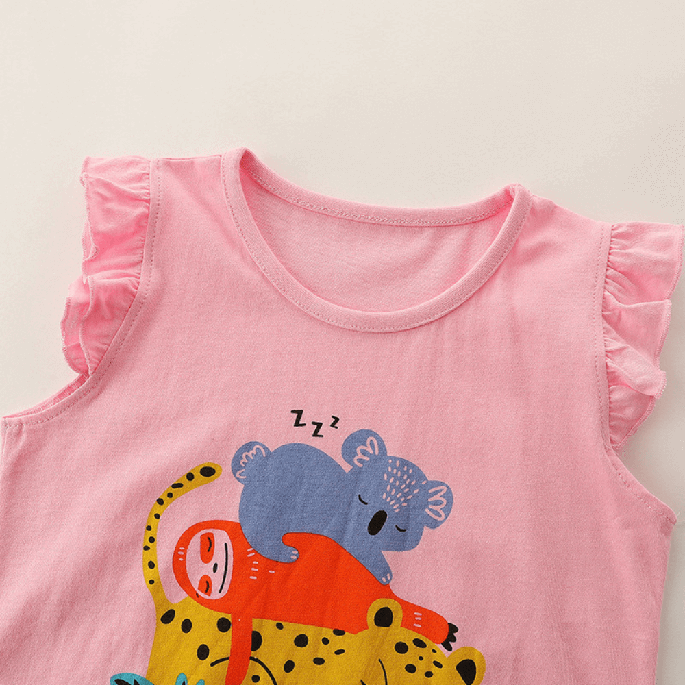 Sleepy Jungle Friends Top & Shorts Set