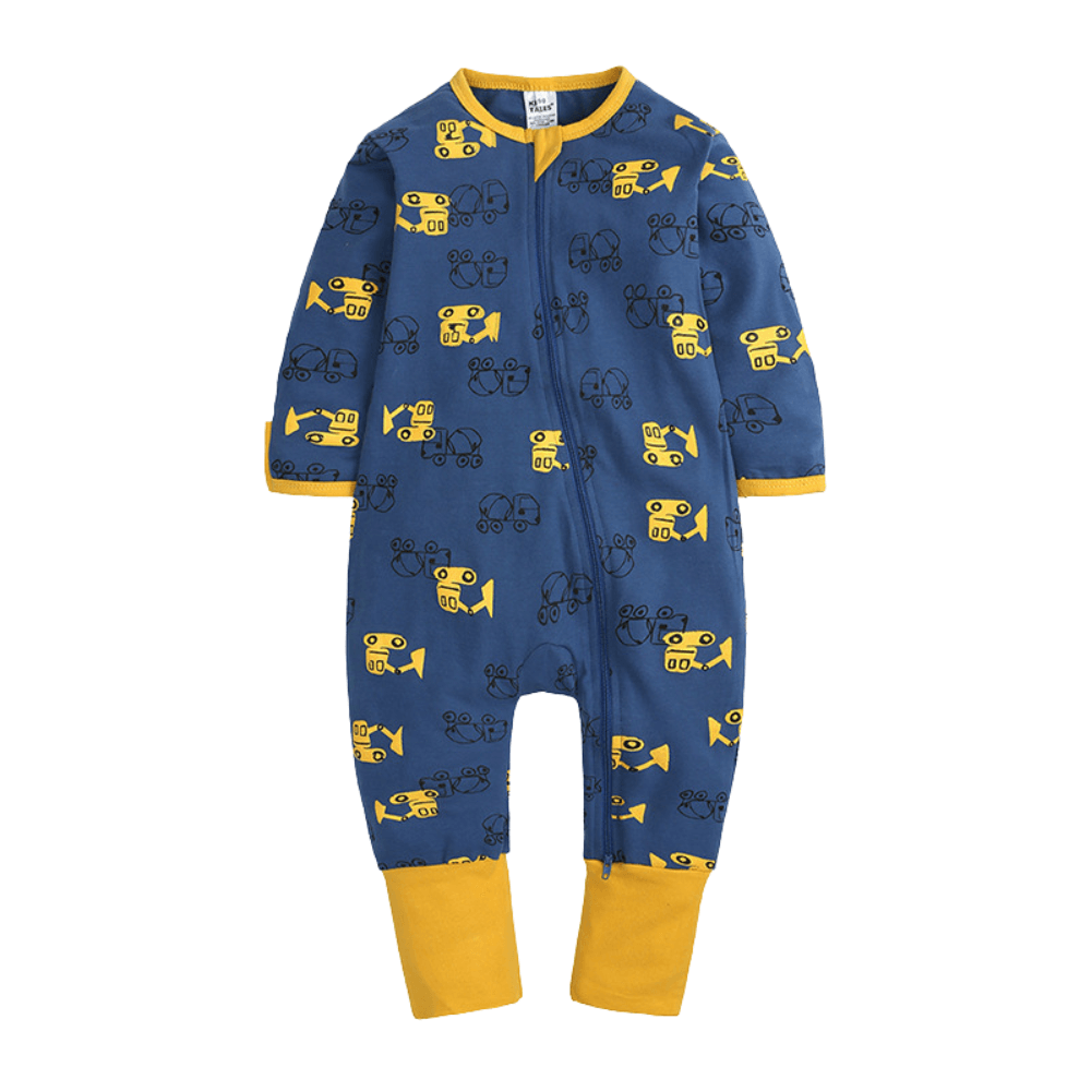 Cute Print Easy Zip Baby Romper