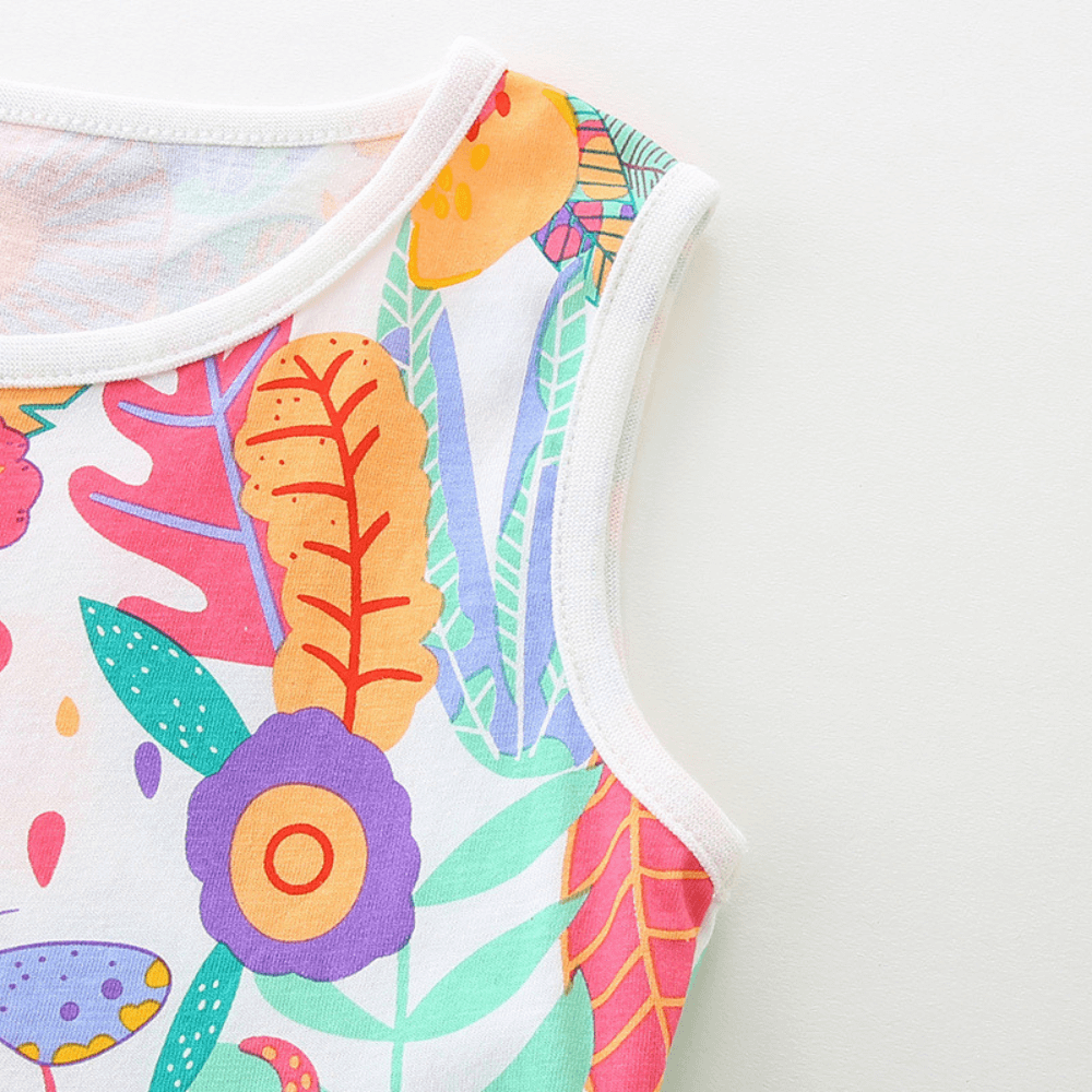 Butterflies Floral Print Girls Summer Dress