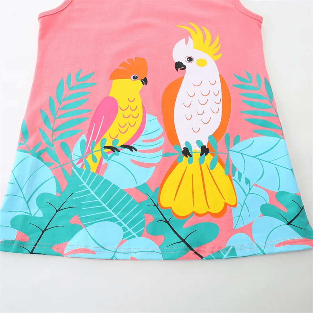 Charming Cockatoo Garden Girls Summer Dress