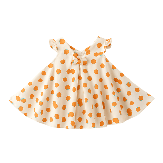 Girls Flutter Sleeve Bow Front Dress
