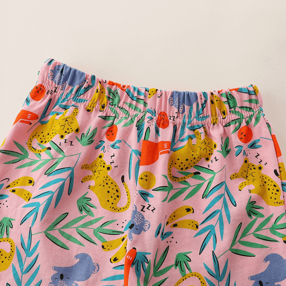 Sleepy Jungle Friends Top & Shorts Set