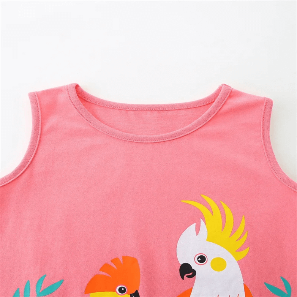Charming Cockatoo Garden Girls Summer Dress