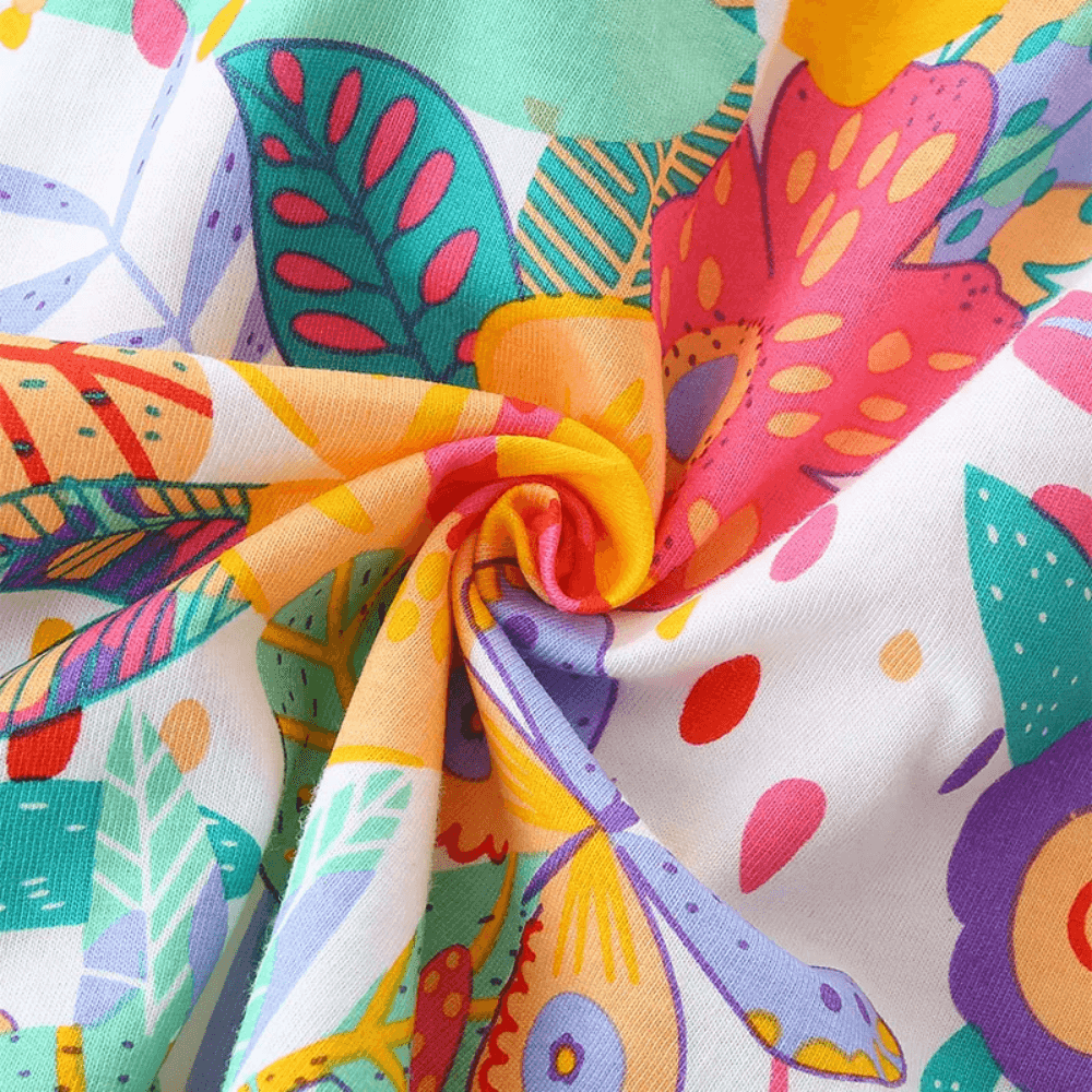 Butterflies Floral Print Girls Summer Dress