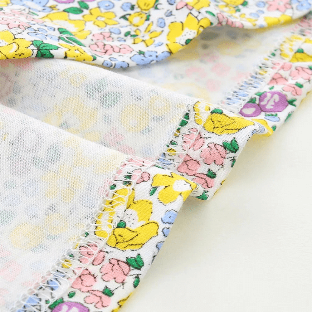 Girls Bunny & Chick Floral Long Sleeve Dress