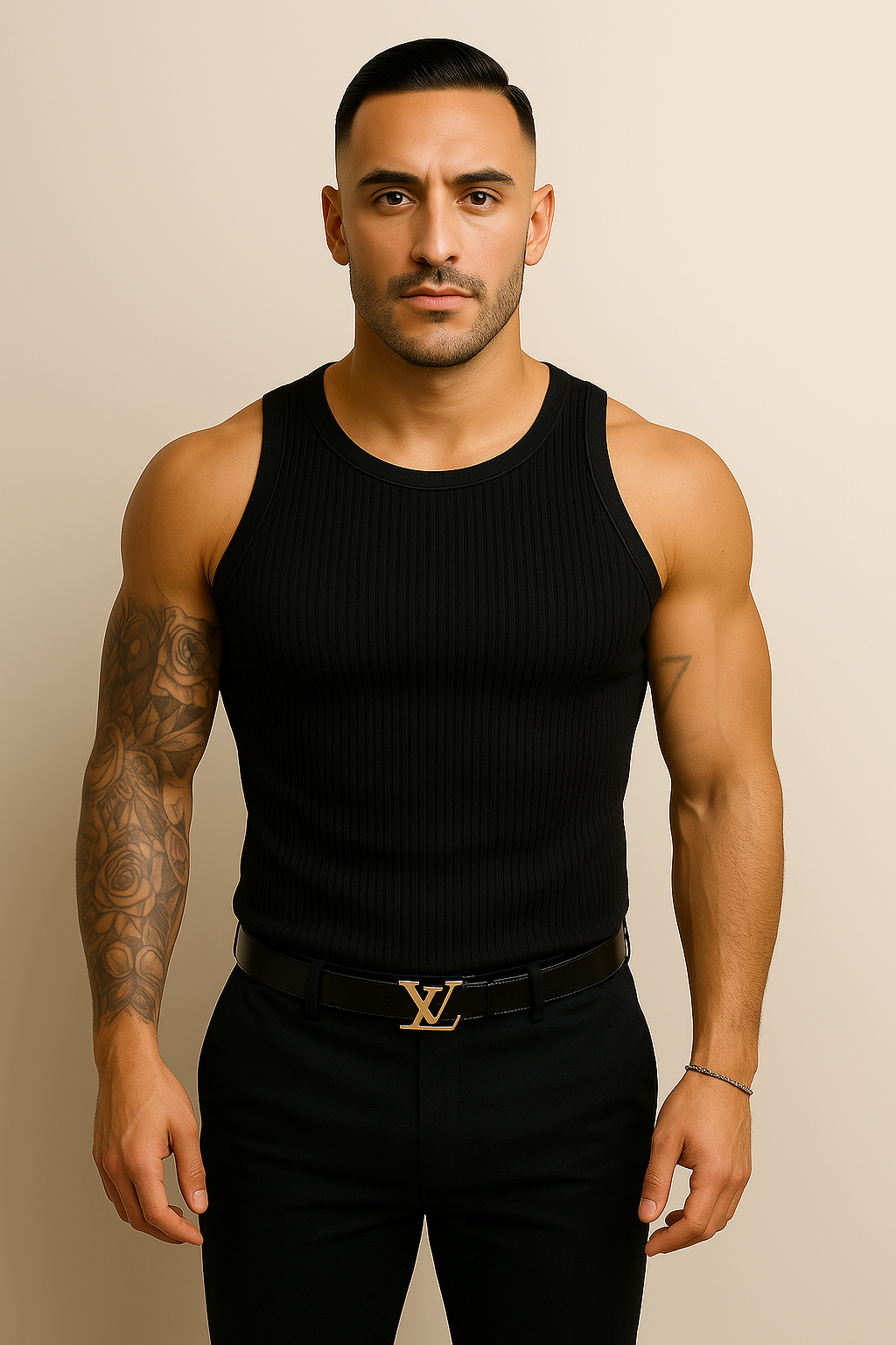 Men’s Sleeveless Ribbed Tank Top
