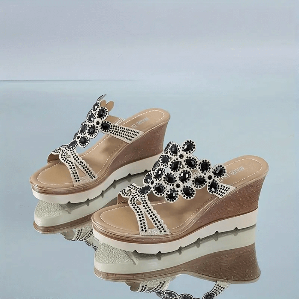 Savona Gem Detail Wedge Sandals