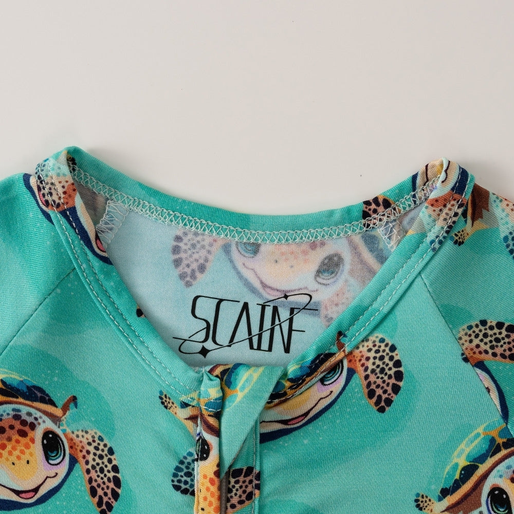 Adorable Sea Turtle Baby Summer Romper