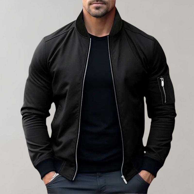 Bomber Jacket - Polyester Blend Zip Front And Easy Layering
