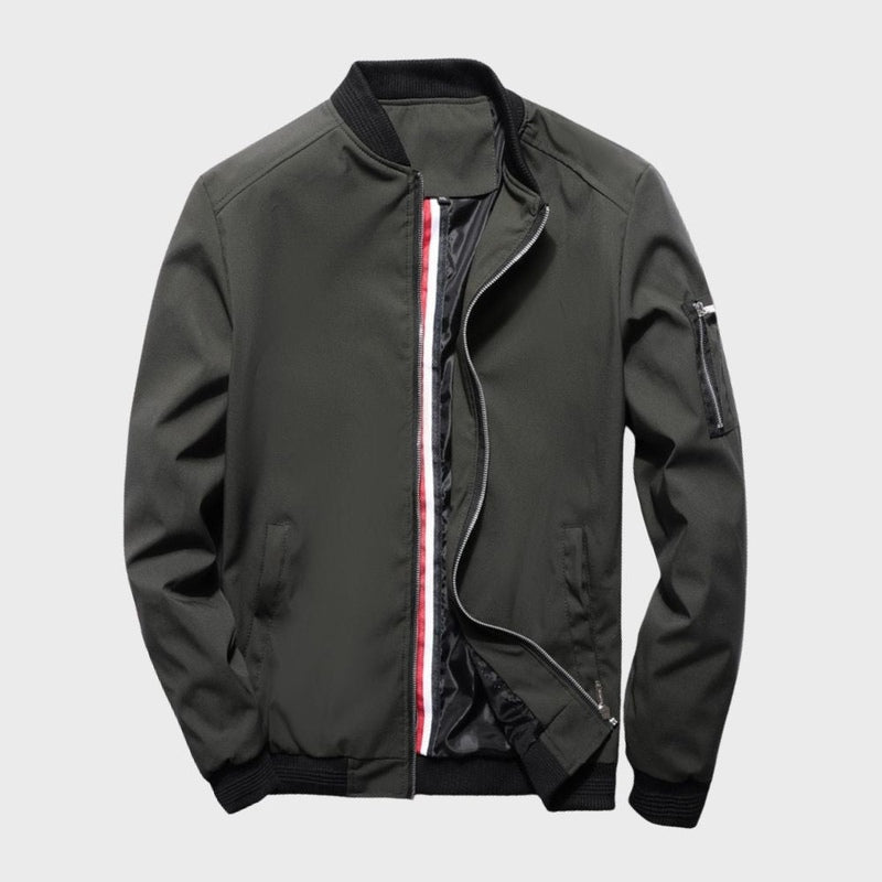Bomber Jacket - Polyester Blend Zip Front And Easy Layering