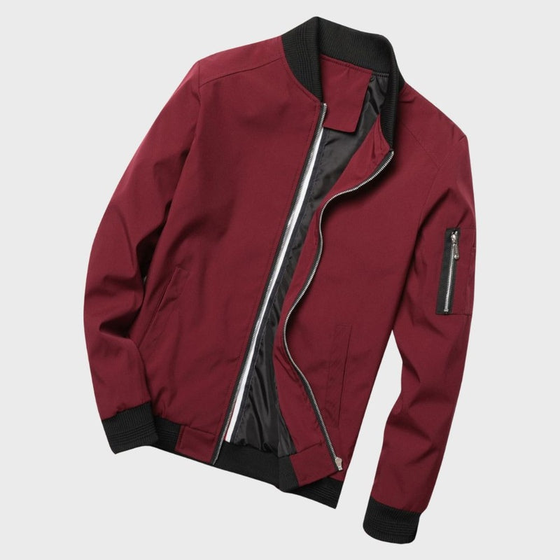 Bomber Jacket - Polyester Blend Zip Front And Easy Layering