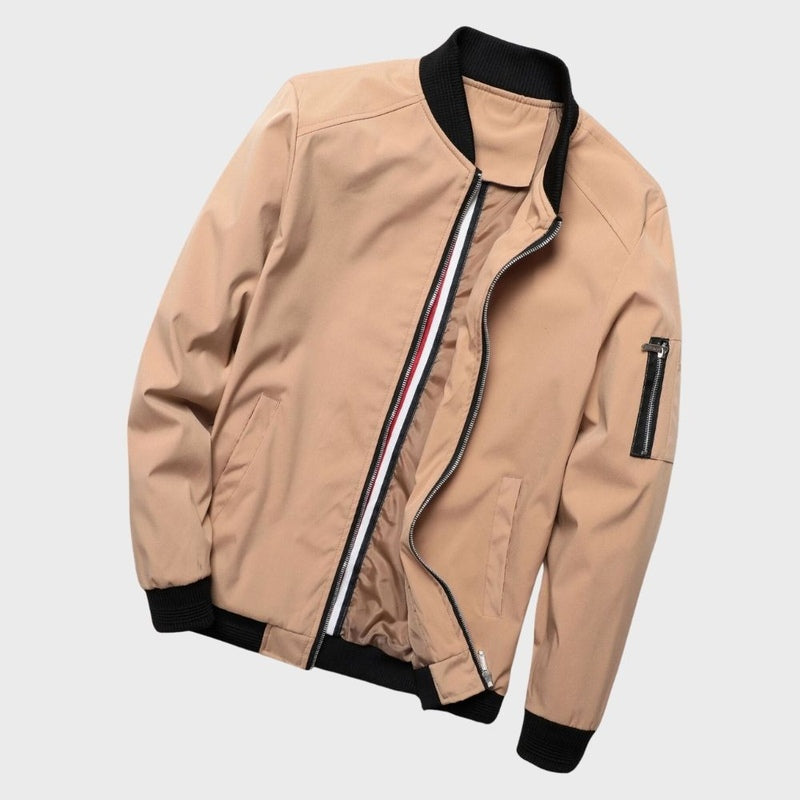Bomber Jacket - Polyester Blend Zip Front And Easy Layering