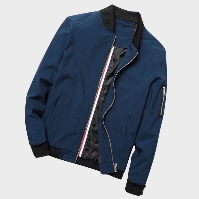 Bomber Jacket - Polyester Blend Zip Front And Easy Layering