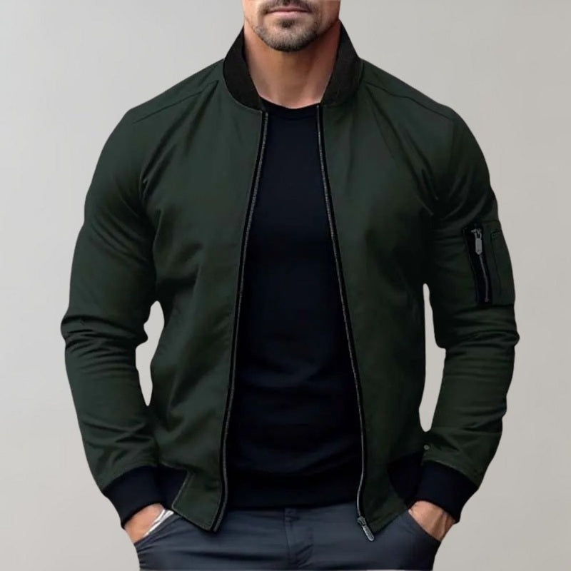 Bomber Jacket - Polyester Blend Zip Front And Easy Layering