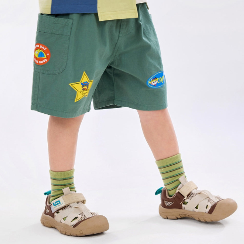 Boys Cargo Shorts with Fun Patch Details