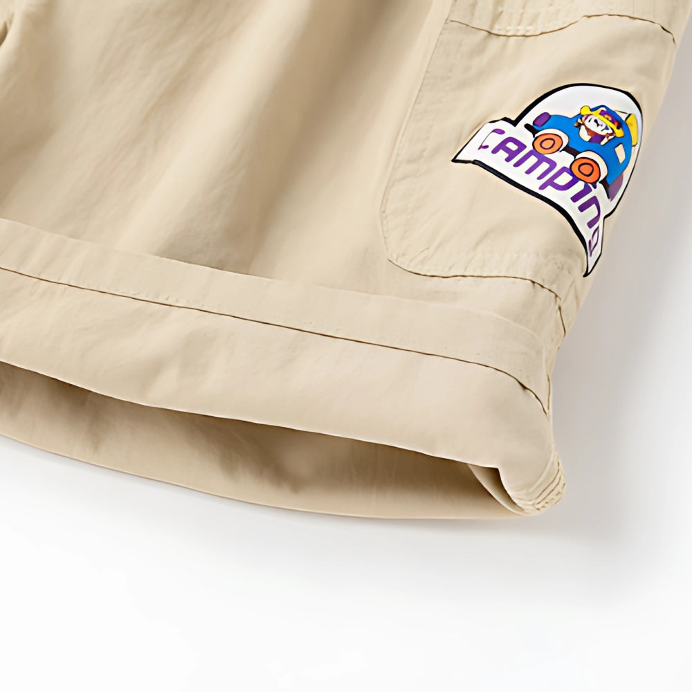 Boys Cargo Shorts with Fun Patch Details