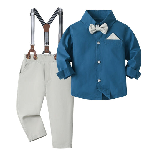 Charming Little Gentleman Bow Tie and Suspenders Set