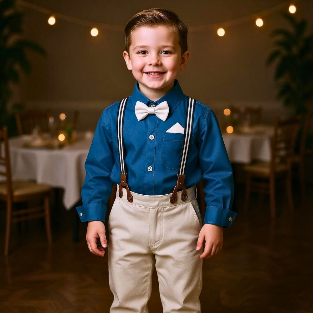 Charming Little Gentleman Bow Tie and Suspenders Set