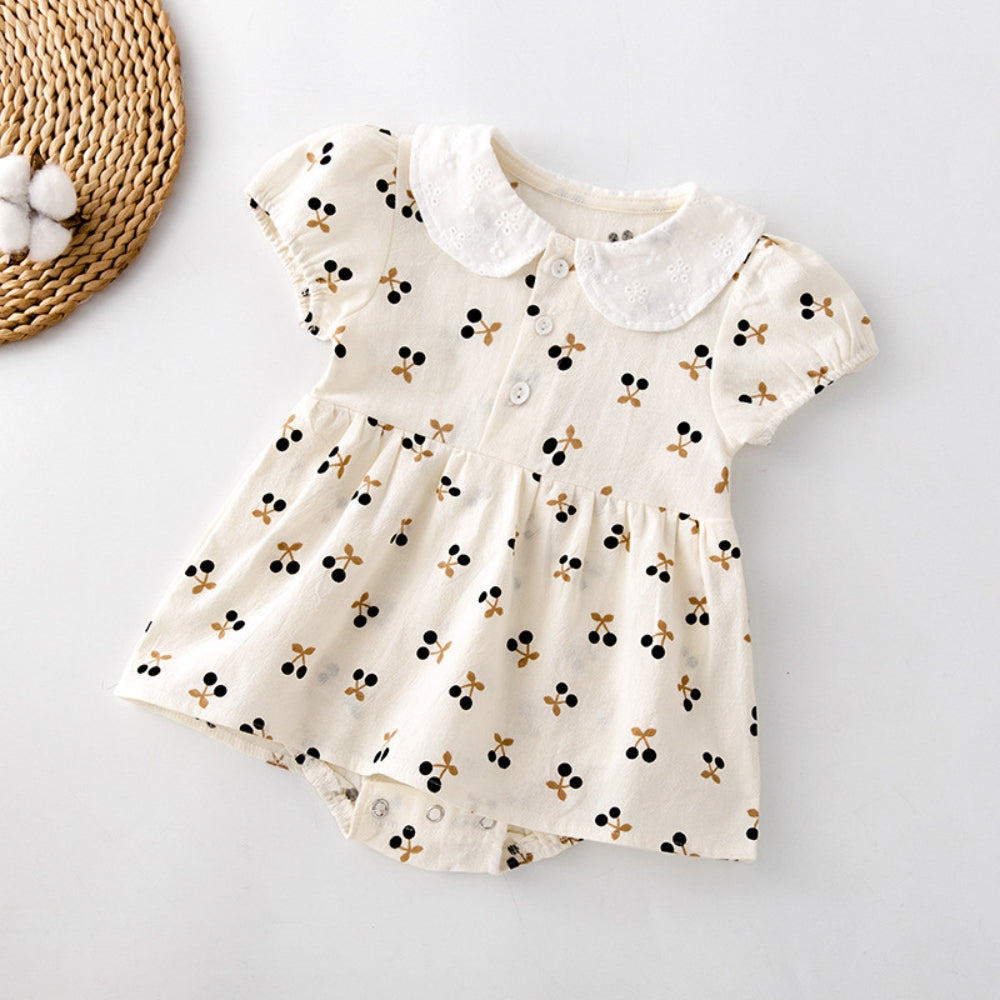 Cherry Print Girl Romper Dress