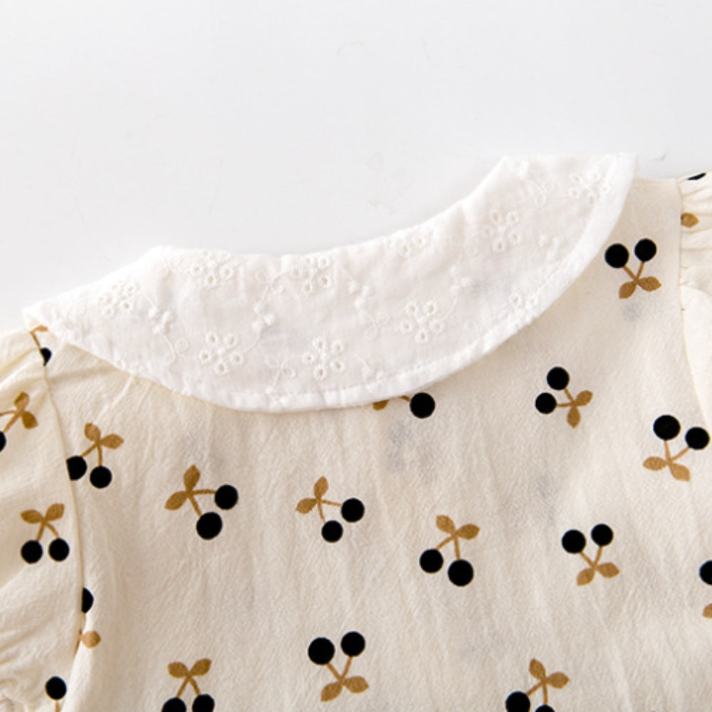 Cherry Print Girl Romper Dress