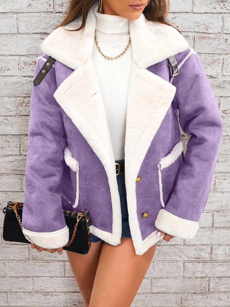 Coat - Polyester Blend Plush Finish & Wrap Retains Warmth
