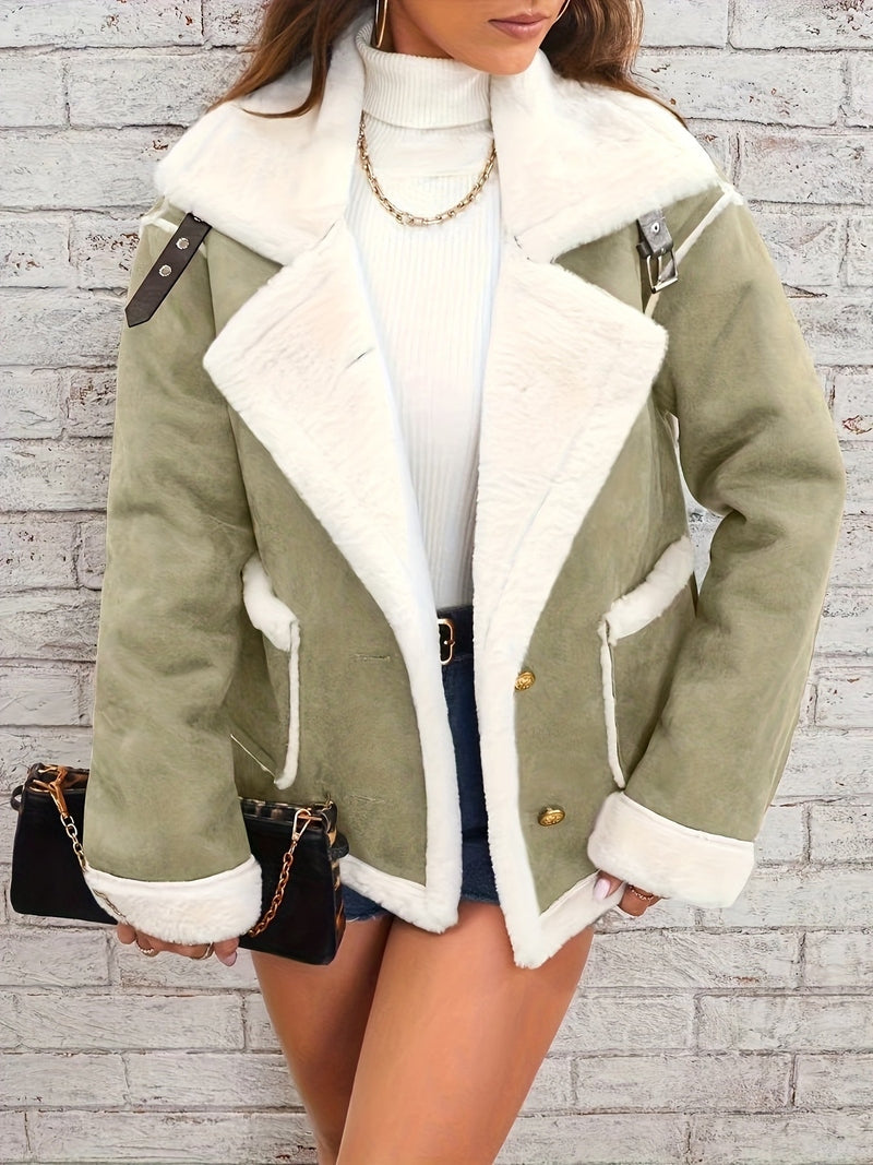 Coat - Polyester Blend Plush Finish & Wrap Retains Warmth