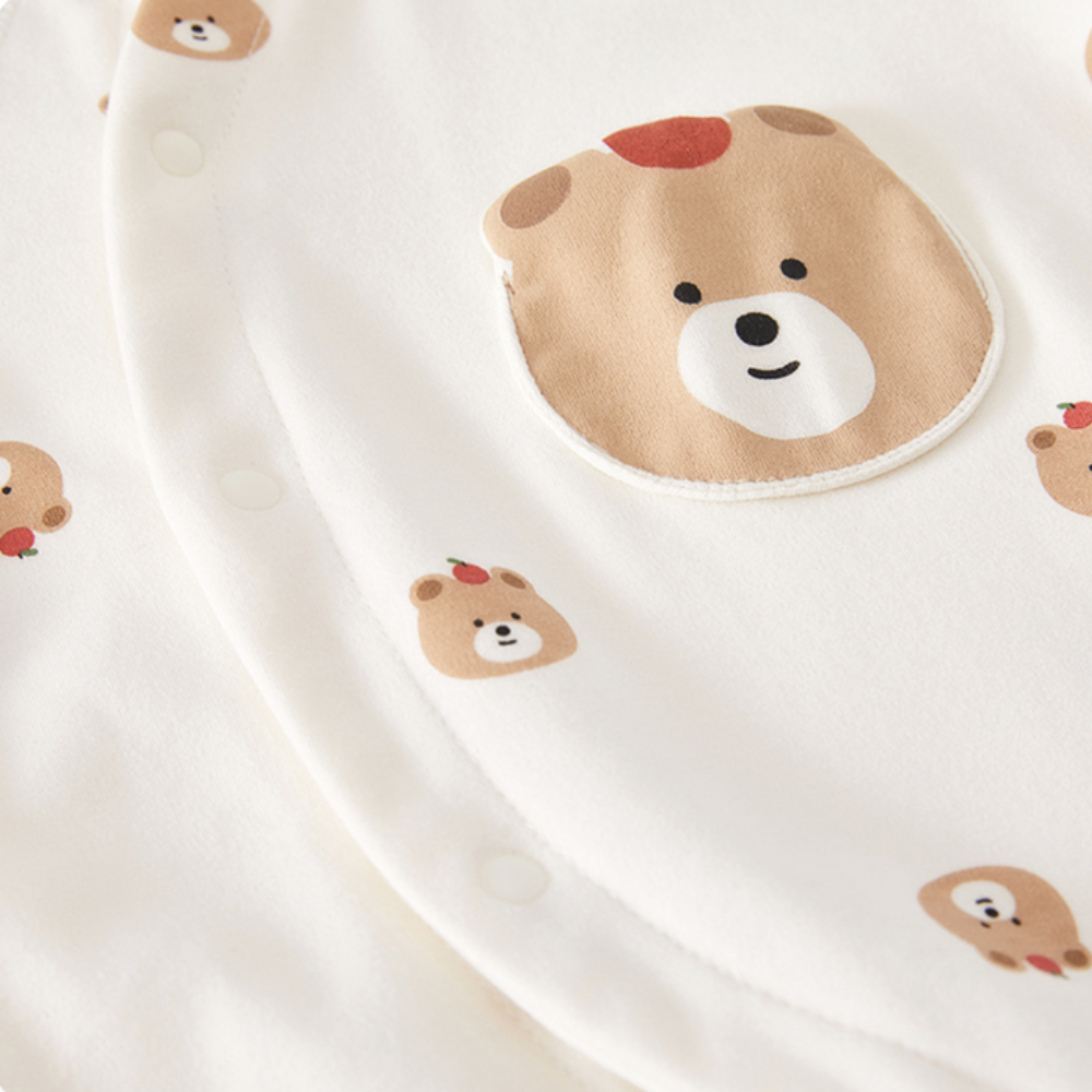 Animal Print Cotton Baby Romper with Snap Closure