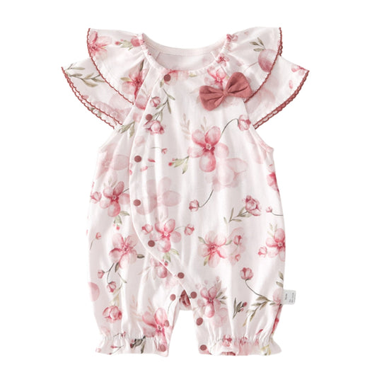 Precious Floral Bow Baby Romper