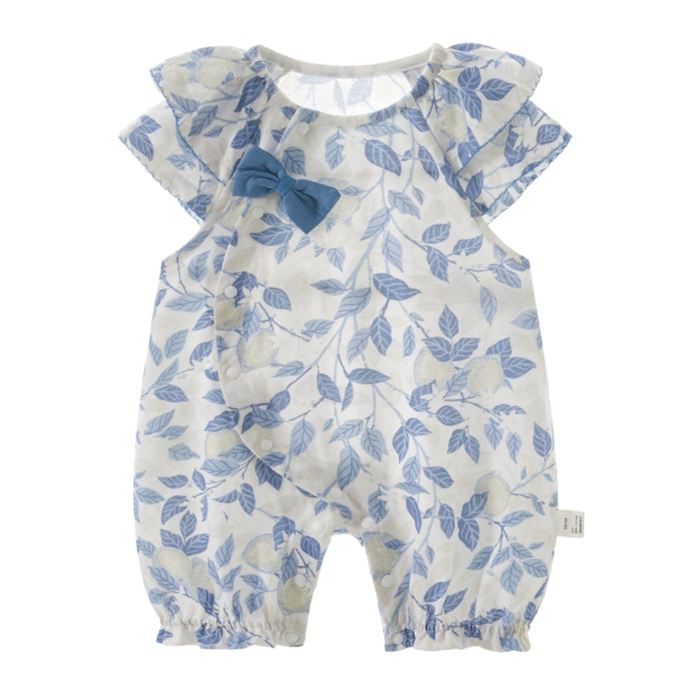 Precious Floral Bow Baby Romper