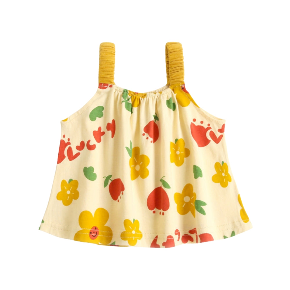 Fruit Flower Print Top and Bloomer Summer Set