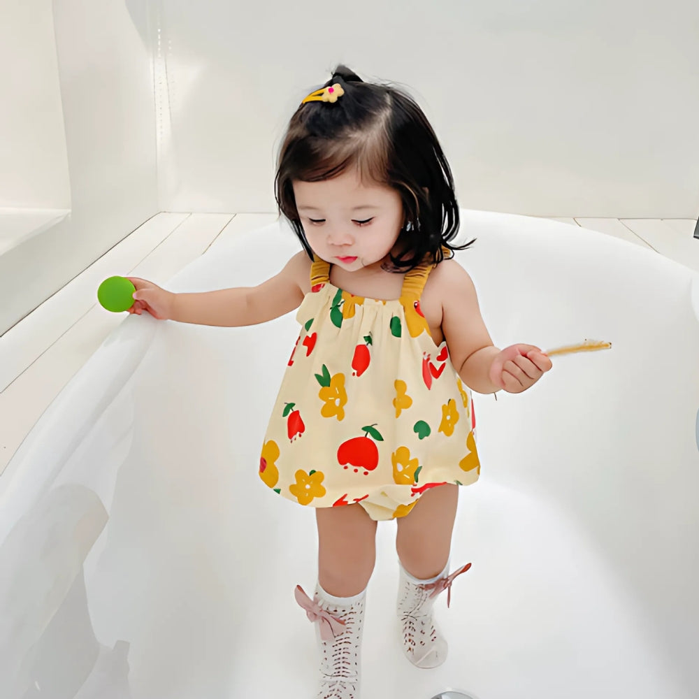 Fruit Flower Print Top and Bloomer Summer Set