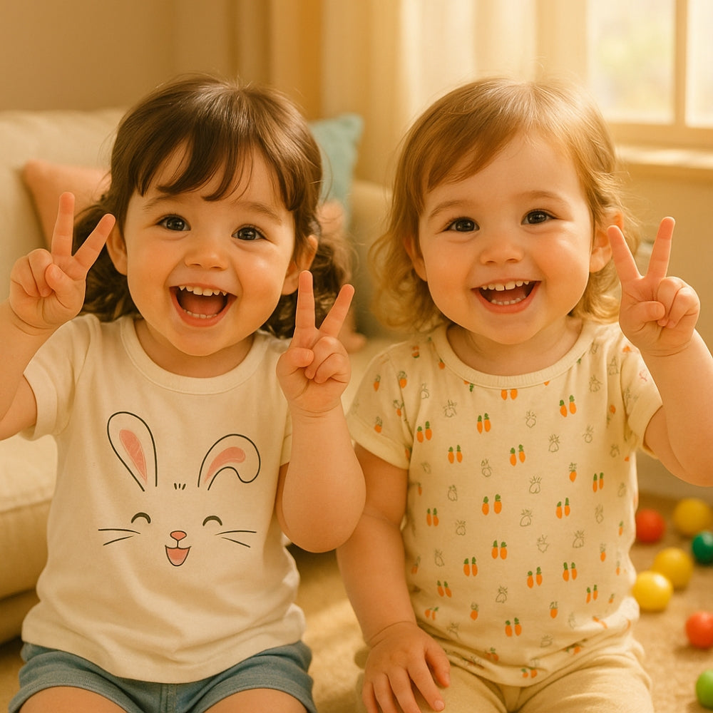Girls Adorable Printed T-Shirt Set