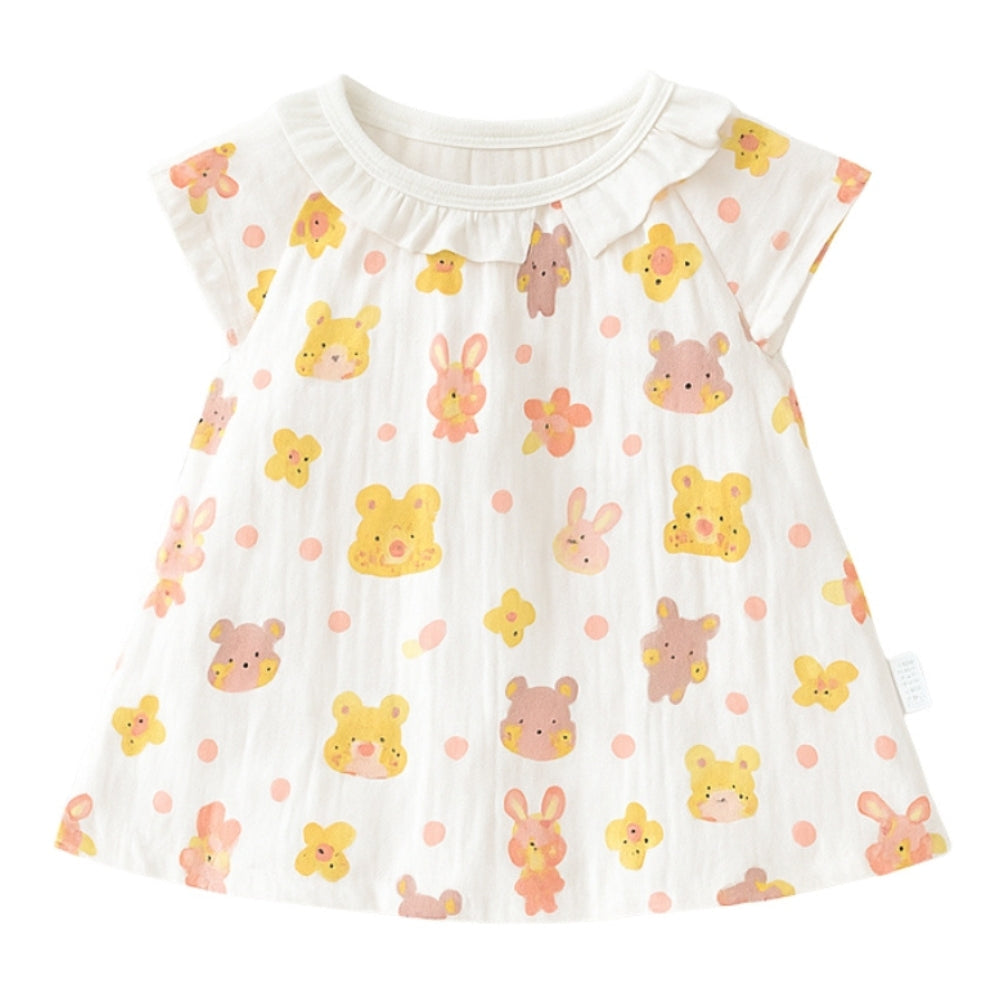 Girls Cap Sleeves Summer Dress
