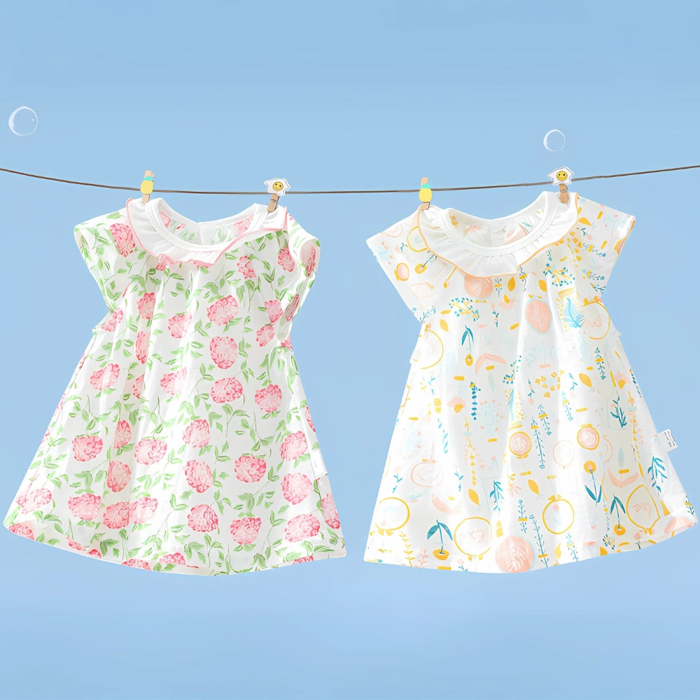Girls Cap Sleeves Summer Dress