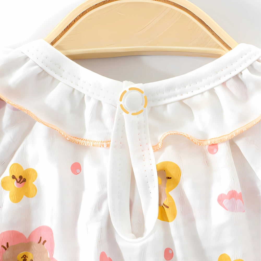 Girls Cap Sleeves Summer Dress