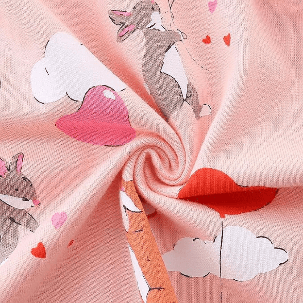 Cozy Pink Heart & Animal Balloon Girls Long Sleeve Dress