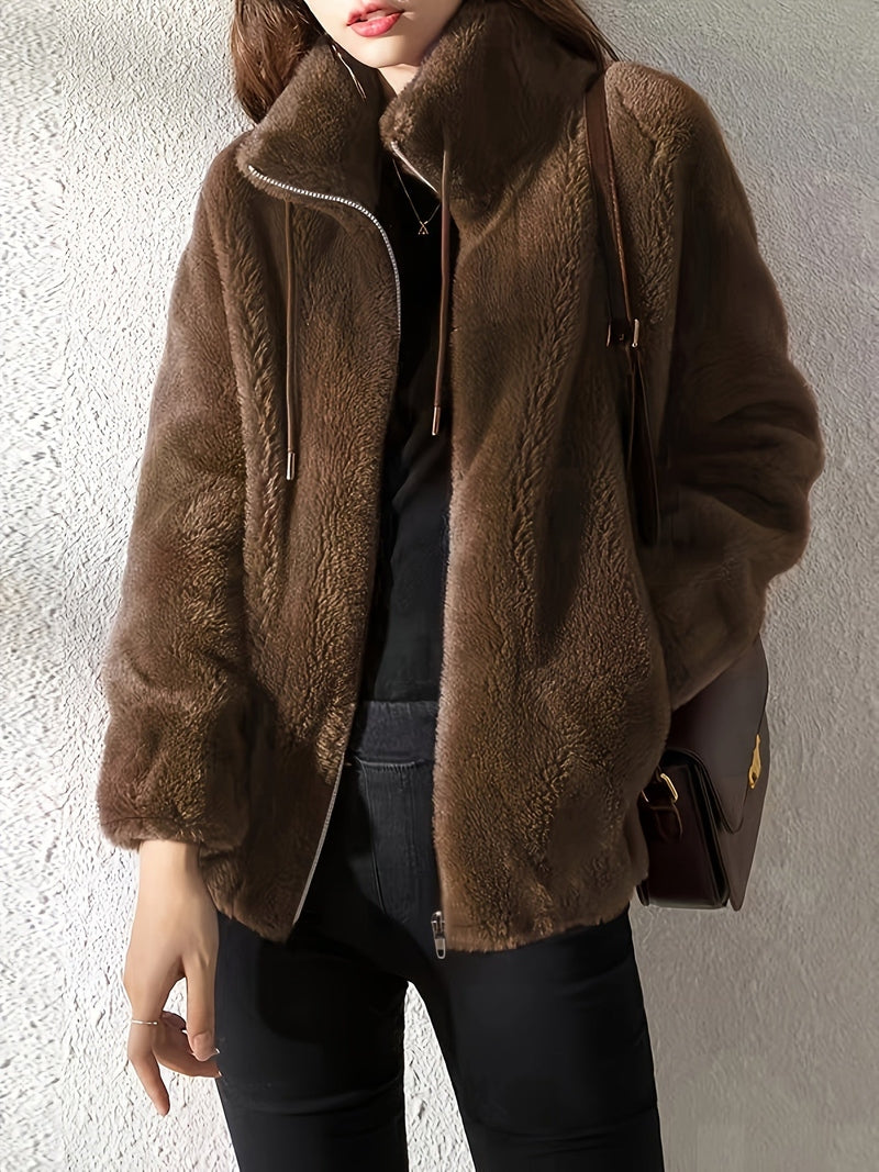 Jacket - Polyester Blend Teddy Zip Front & Warm Layer