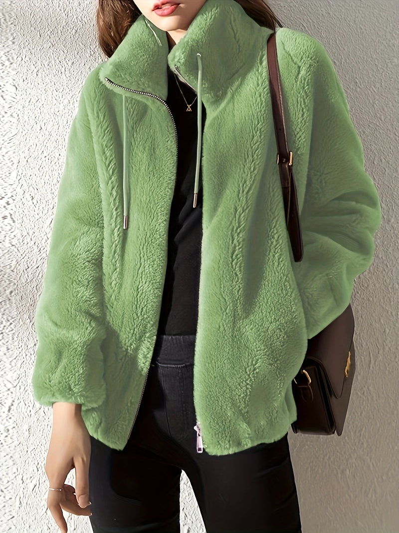 Jacket - Polyester Blend Teddy Zip Front & Warm Layer
