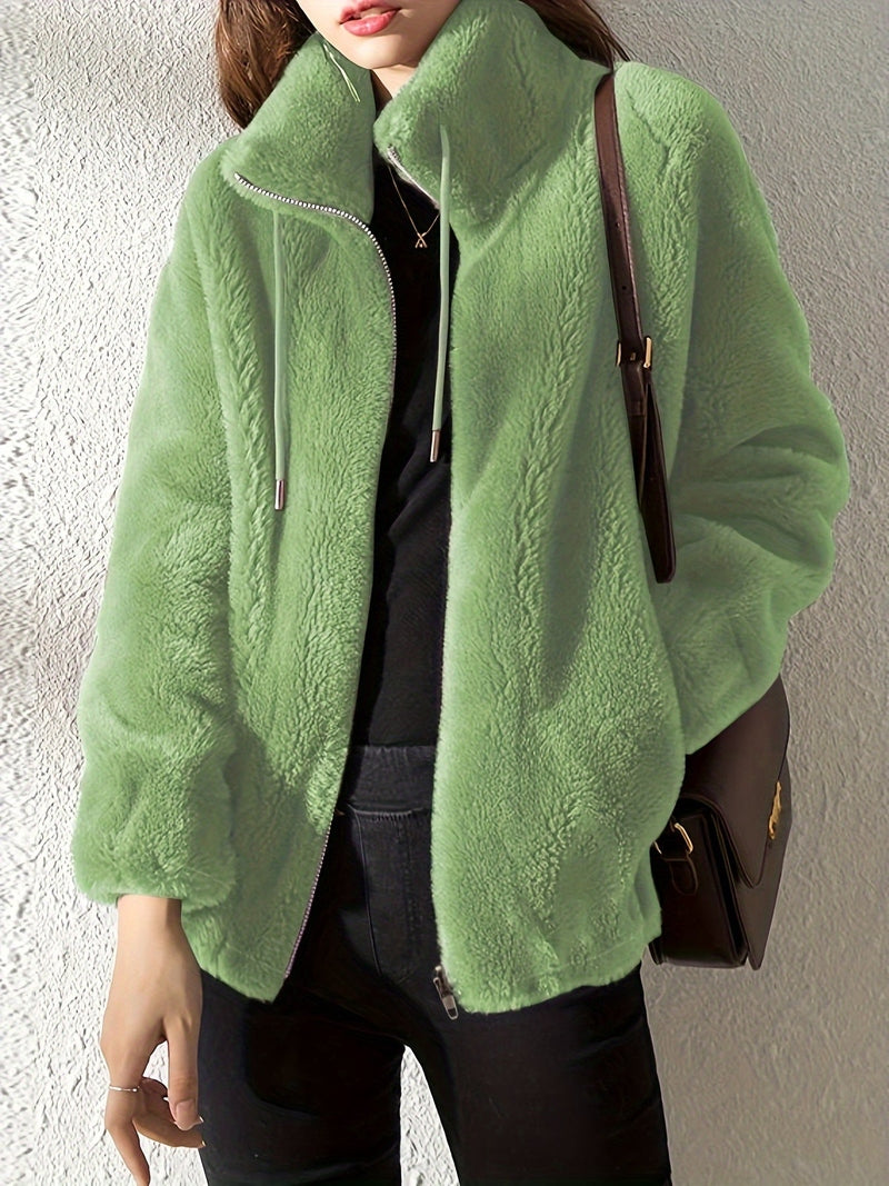 Jacket - Polyester Blend Teddy Zip Front & Warm Layer