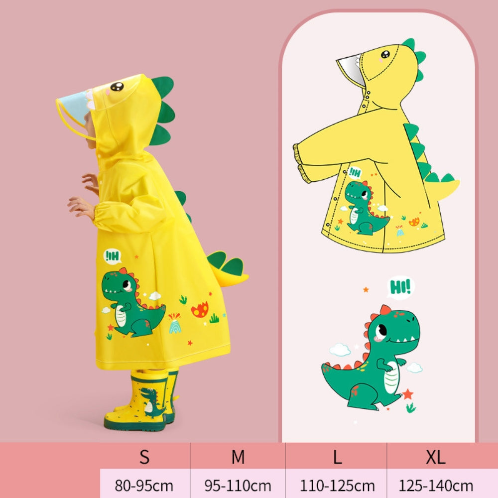 Kids 3D Character Hooded Raincoat