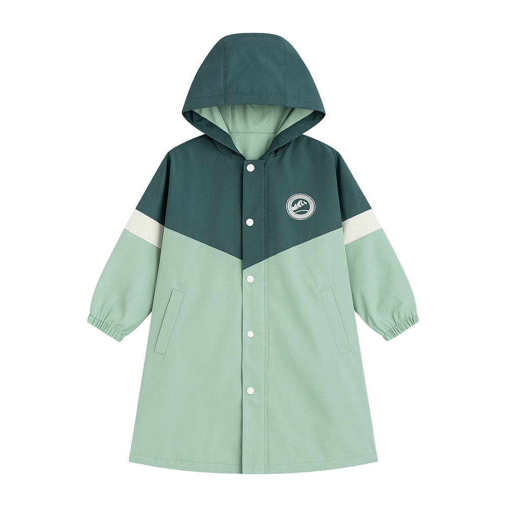 Kids Colorblock Hooded Raincoat
