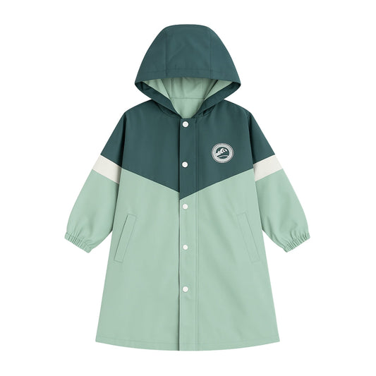Kids Colorblock Hooded Raincoat