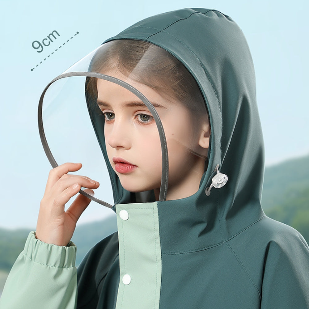 Kids Colorblock Hooded Raincoat