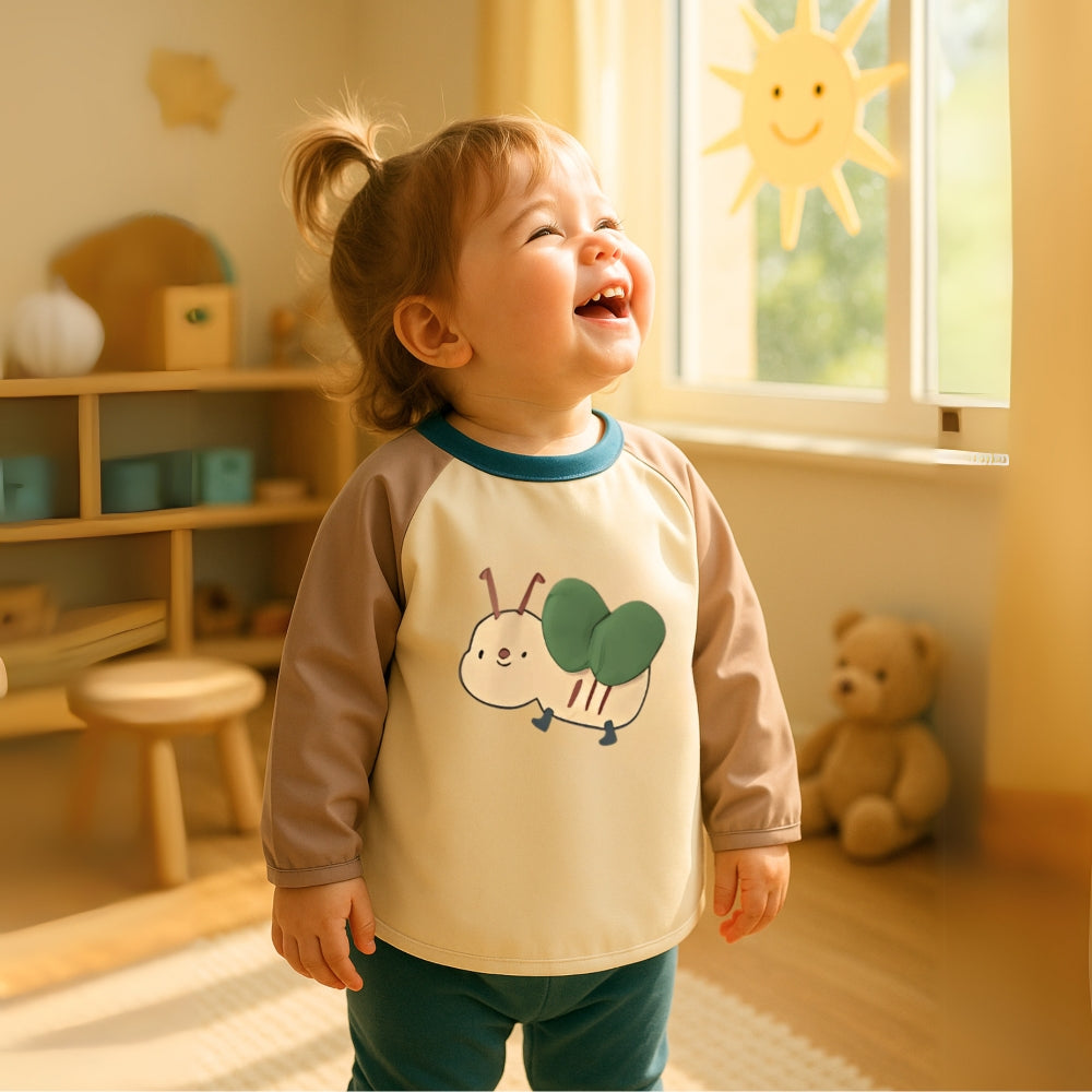 Kids Cute 3D Bug Patch Detail Long Sleeve Shirt