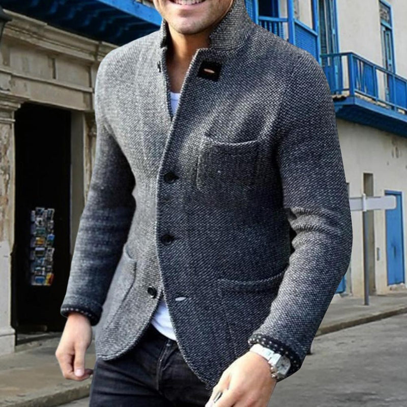 Knit Cardigan Wool Blend - Button Front & Long Layer