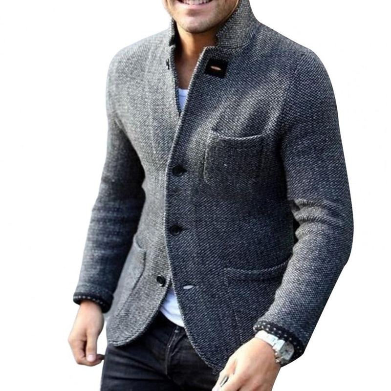 Knit Cardigan Wool Blend - Button Front & Long Layer